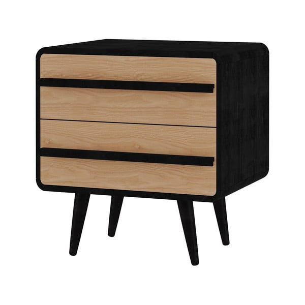 Crni/u prirodnoj boji noćni ormarić Chantal – Støraa-image-1
