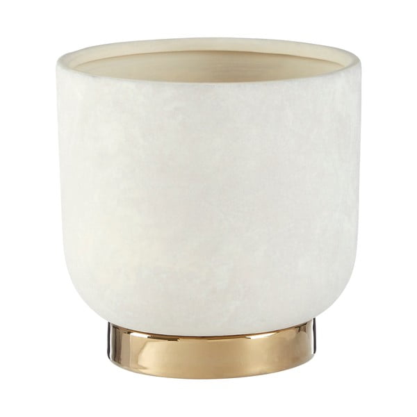 Lončanica od kamena u bijelo-zlatnoj boji premijer housewares callie, Ø 16 cm