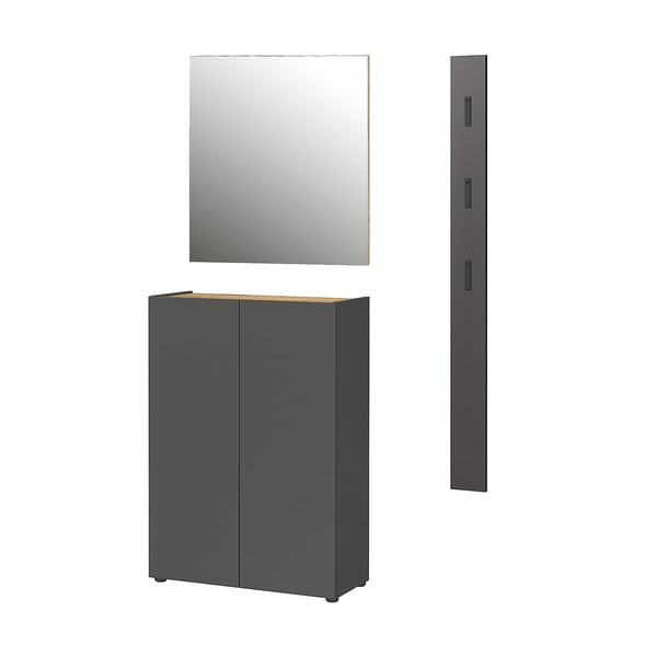 Antracitno sivi set za hodnik u dekoru hrasta 104x200x33 cm Alviano – Germania