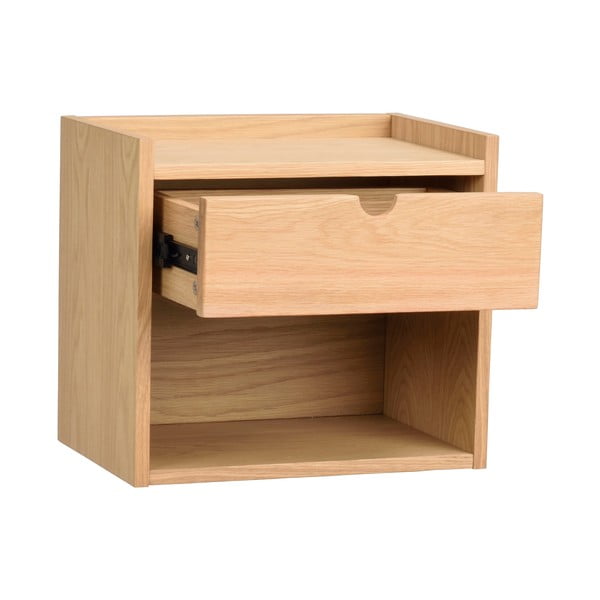 Viseći/s policama noćni ormarić od punog hrasta u prirodnoj boji Hillmond – Rowico-image-2