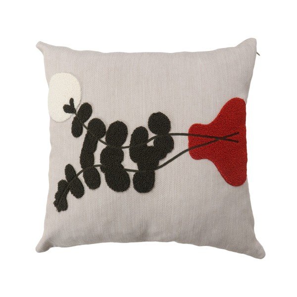 Laneni ukrasni jastuk 43x43 cm Vazo – Mioli Decor