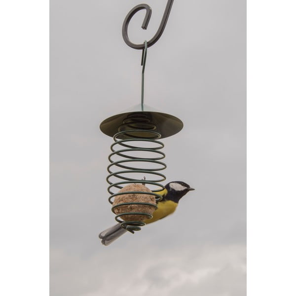 Tamnozelena metalna hranilica s krovom Esschert Design, ⌀ 10,8 cm-image-1