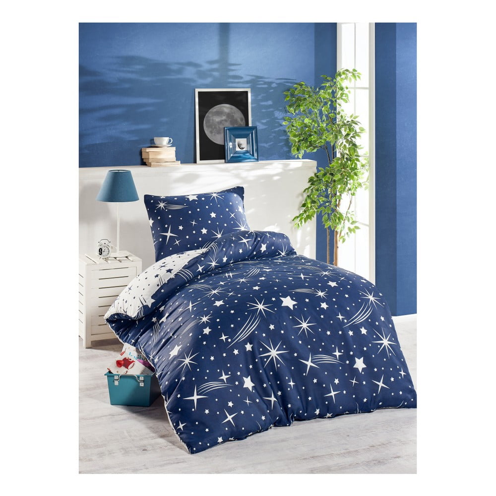 Plava posteljina Jussno Night Sky, 140 x 220 cm