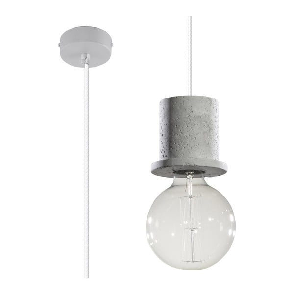 Siva viseća svjetiljka s betonskim grlom Sollux Bresso