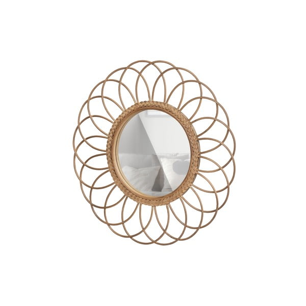 Zidno ogledalo s okvirom od bambusa ø 59 cm Flores – Basiclabel -image-3
