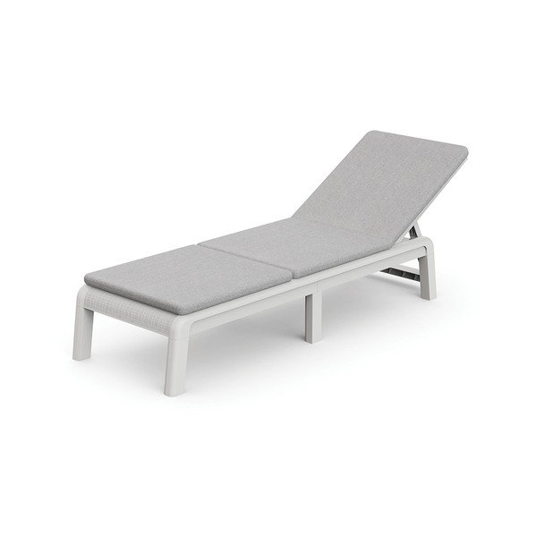 Svijetlo siva plastična/podstavljena podesiva/sklopiva vrtna ležaljka Atlas – Keter