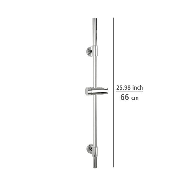 Zidna tuš šipka od nehrđajućeg čelika u sjajnoj srebrnoj boji 66 cm Basic - Wenko-image-1