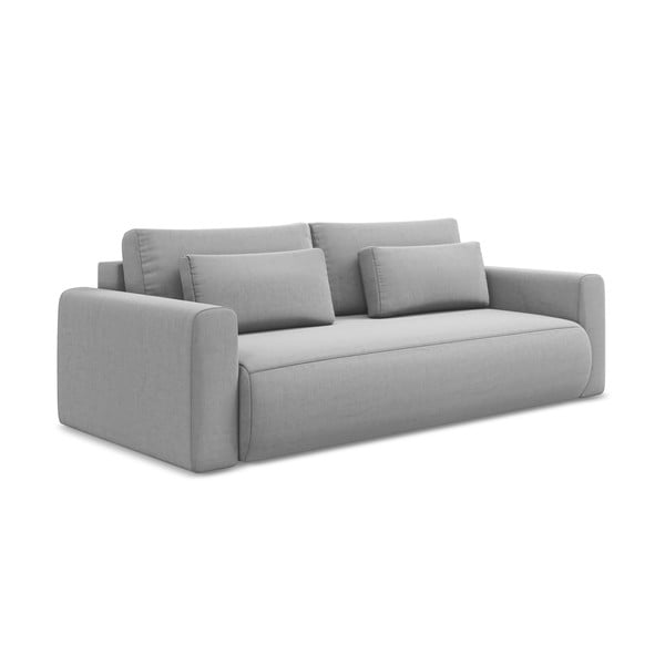 Svijetlo siva baršunasti sklopiva/s prostorom za odlaganje sofa 238 cm Kapua – Makamii-image-1