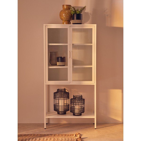 Bijela željezna vitrina 75x150x35 cm Acier – Premier Housewares-image-4
