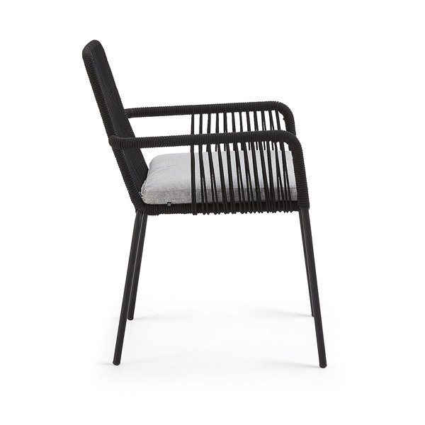 Crna vrtna stolica s metalnom konstrukcijom Kave Home Samt-image-2