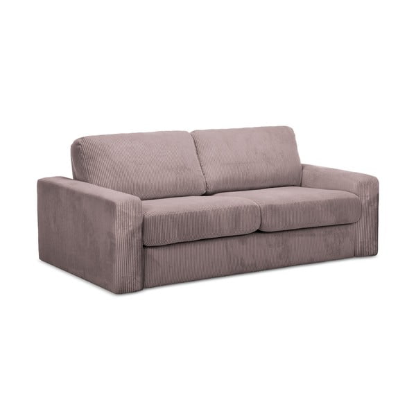 Prljavo roza sklopiva sofa od samta 195 cm Nona – Makamii-image-2