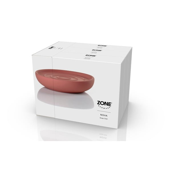 Svijetlo crvena porculanska posuda za sapun Nova – Zone-image-3