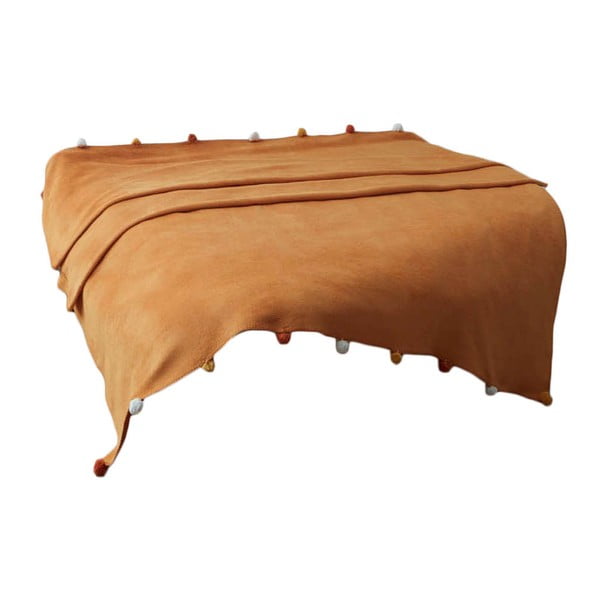 Senf žuti prekrivač od flisa 200x220 cm Pom Pom – Mijolnir