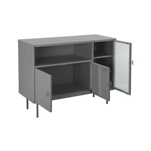 Siva metalna vitrina 104x80 cm Rosalie – Støraa-image-3