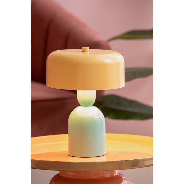 Žuta /tirkizna stolna lampa (visina 24 cm) Double Funky – Leitmotiv-image-1