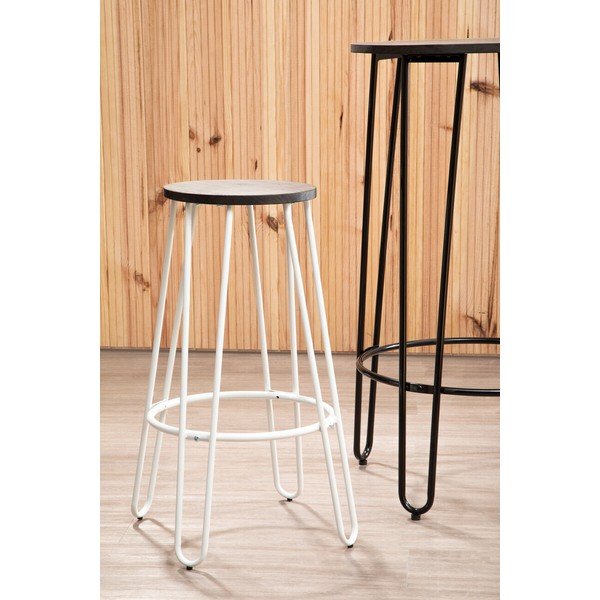 Bijela/u prirodnoj boji barska stolica od čvrstog brijesta (visine sjedala 75 cm) District – Premier Housewares-image-1