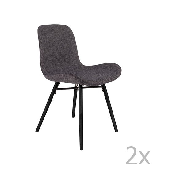 Set od 2 antracit sive stolice White Label Lester