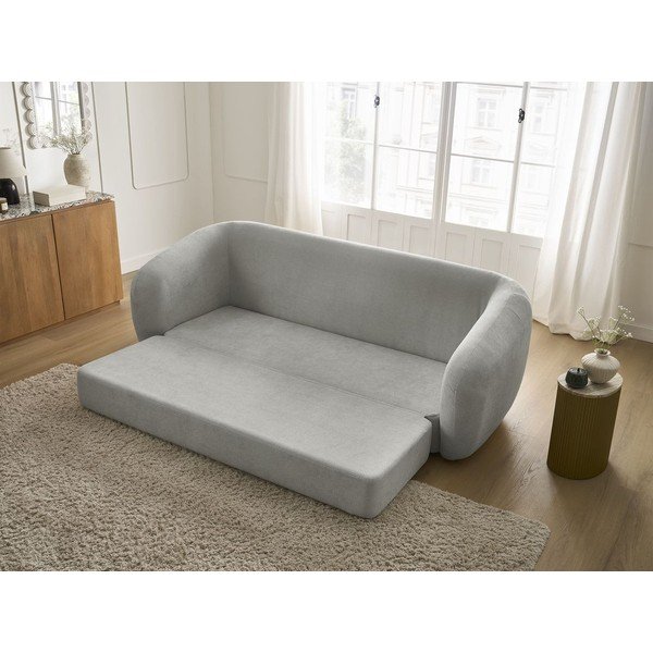 Svijetlo siva sklopiva sofa od šenila 228 cm Neyo – Bobochic Paris-image-1