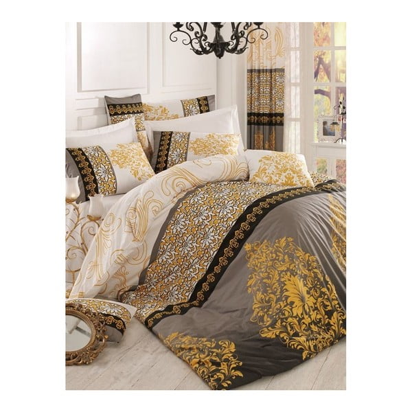 Posteljina za bračni krevet s plahtom Alice, 200 x 220 cm