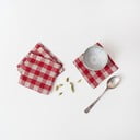 Crveni podmetači za čaše u setu 4 kom od tkanine Red Gingham – Linen Tales