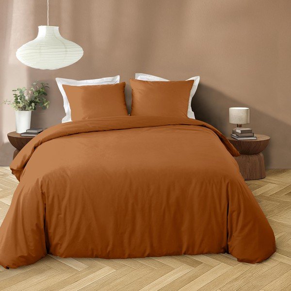 3-dijelna posteljina za bračni krevet/za produženi krevet od mikrovlakana boja terakote 240x220 cm Liam – douceur d'intérieur