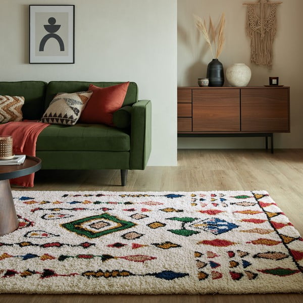Krem ručno rađen vunen tepih 160x230 cm Moroccan Fes – Flair Rugs-image-1