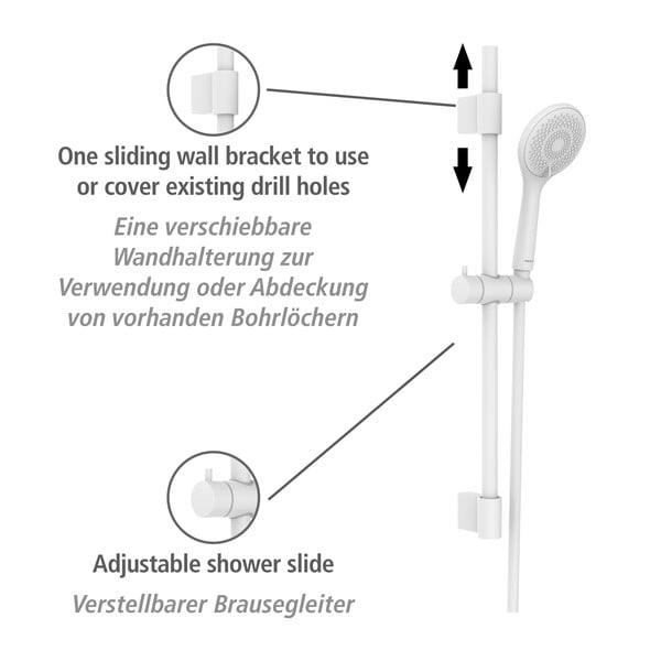 Bijeli set za tuš kabinu od nehrđajućeg čelika 70 cm Watersaving – Wenko-image-4