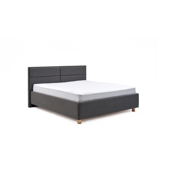 Tamno sivi bračni krevet s prostorom za odlaganje ProSleep Grace, 180 x 200 cm