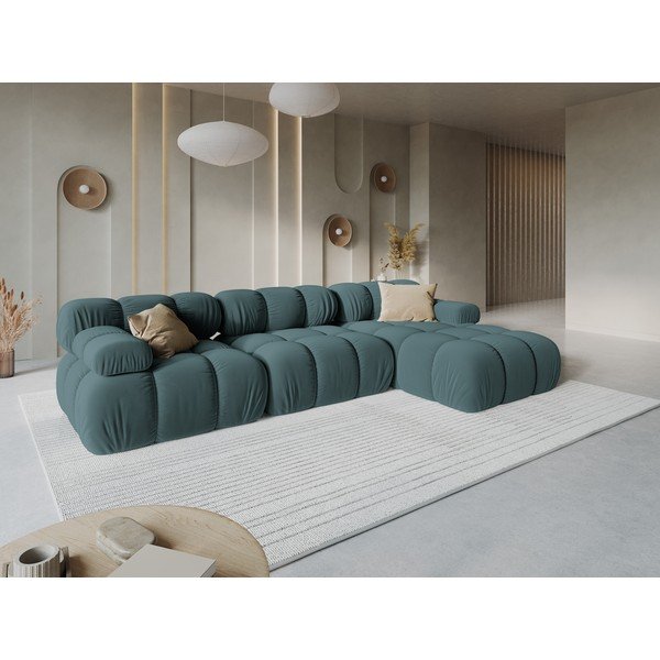 Petrolej zelena baršunasta sofa 285 cm Bellis – Micadoni Home-image-1