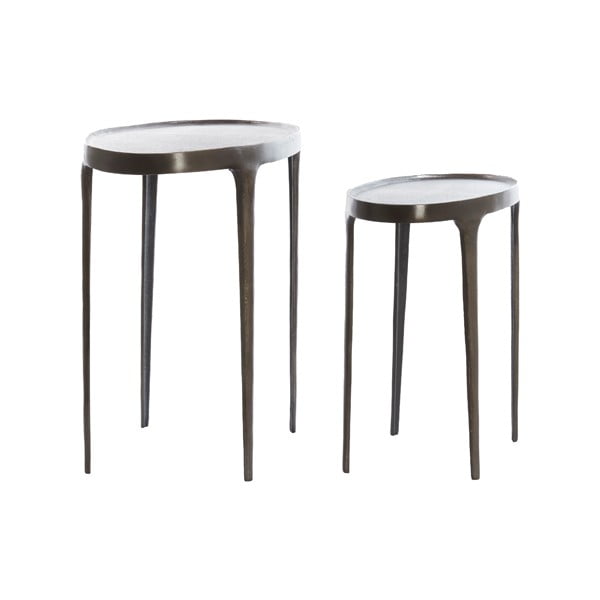 Metalni okrugli pomoćni stolići u setu 2 kom 33x70 cm Arica – Light & Living