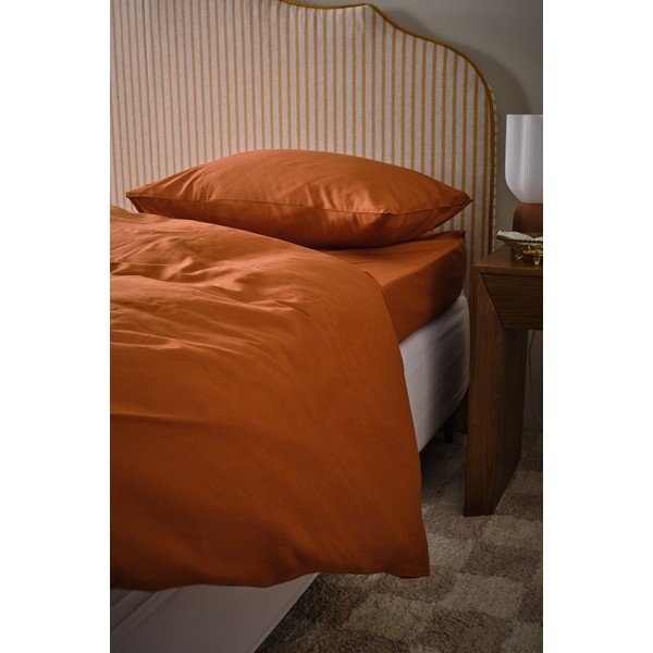 Posteljina za krevet za jednu osobu od organskog pamuka boja terakote 140x200 cm Zack – Jotex-image-1
