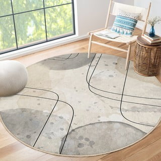 Bež perivi okrugao tepih ø 150 cm Simple Lines – Mila Home