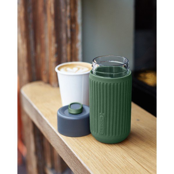Zelena staklena putna šalica 340 ml – Black + Blum-image-1
