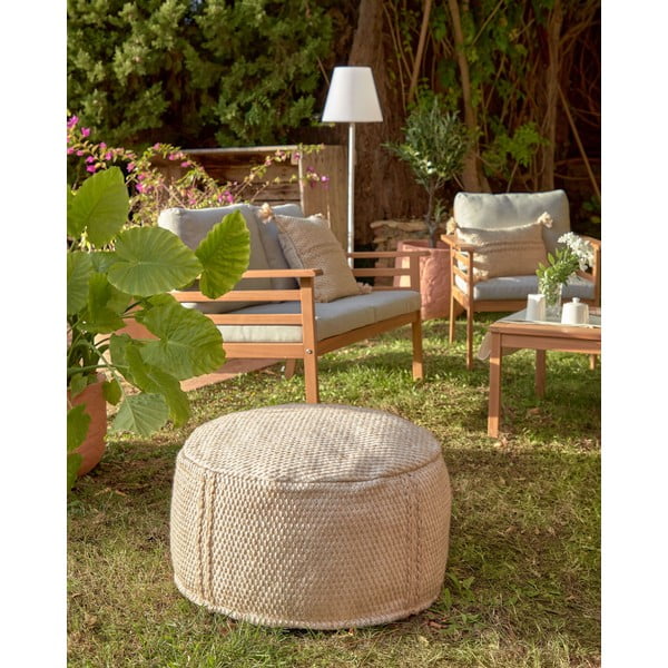Bež vrtni puf Kave Home Kaie, ø 62 cm-image-4