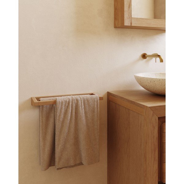 Drveni držač za ručnike u prirodnoj boji Vedel – Kave Home-image-1