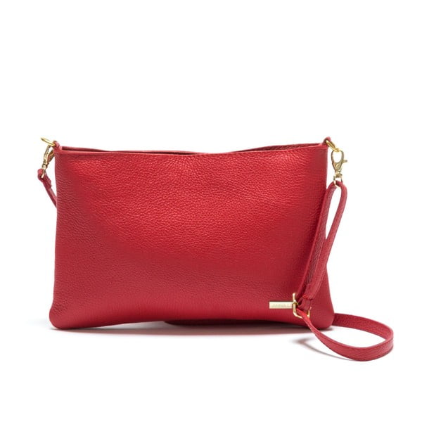 Crvena kožna torbica Anna Luchini Stella