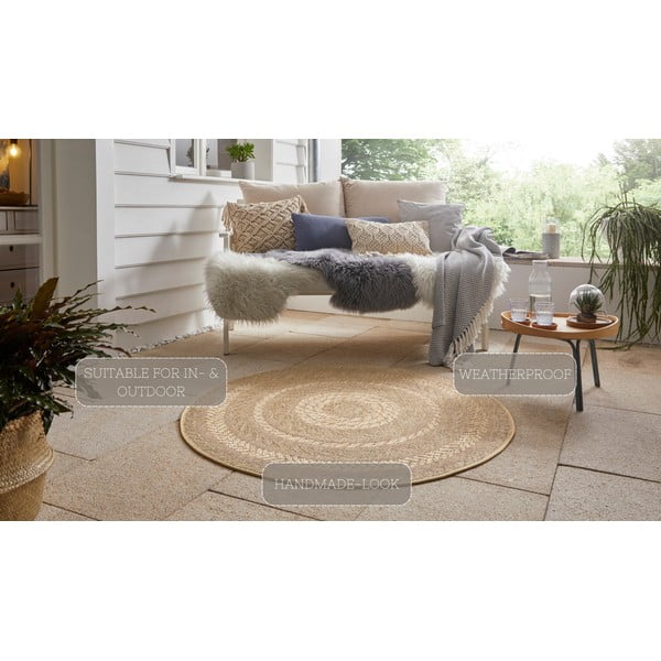 Bež vanjski tepih Bougar Almendo, Ø 160 cm-image-4