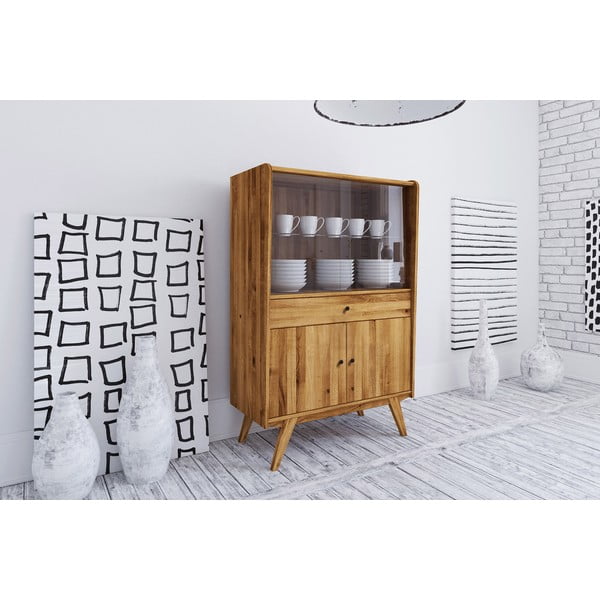 Vitrina od hrastovog drveta 100x154 cm Retro - The Beds-image-1