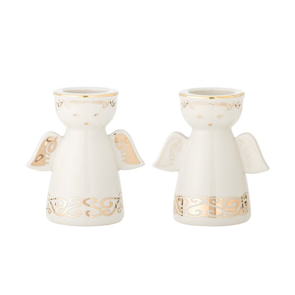 Glineni svijećnjaci u setu za svijeću lučicu 2 kom Faella – Bloomingville