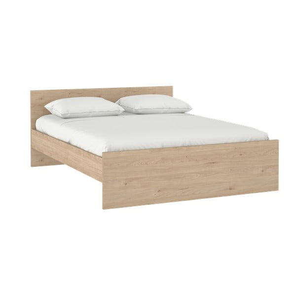 Bračni krevet u dekoru hrasta bez podnice 180x200 cm u prirodnoj boji Naia – Tvilum