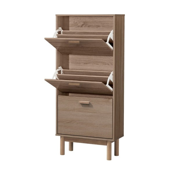 Preklopni ormarić za cipele u dekoru hrasta u prirodnoj boji Melanie – Støraa-image-2