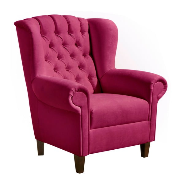 Tamno ružičasta baršunasta fotelja Max Winzer Vary Velvet