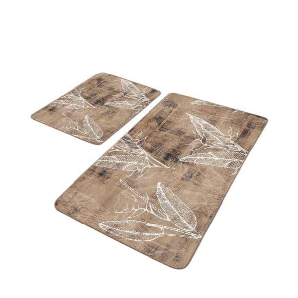 Smeđe od samta kupaonske prostirke u setu 2 kom 60x100 cm – Mila Home