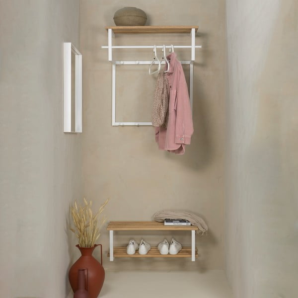 Bijeli/u prirodnoj boji metalni viseći ormarić za cipele 71x26x34 cm Marco – Spinder Design-image-1