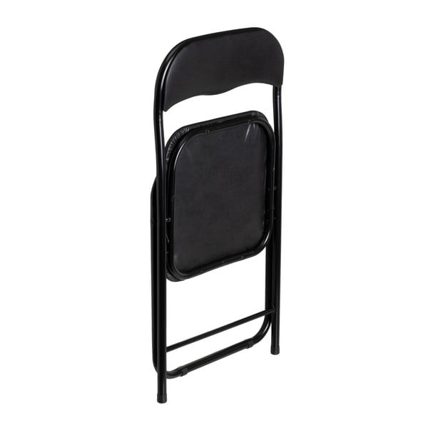 Crna sklopiva blagovaonska stolica od umjetne kože – Casa Selección-image-2