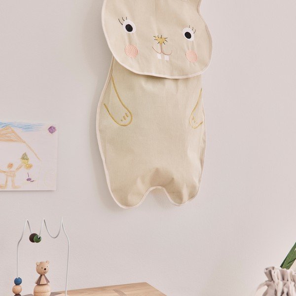 Krem tekstilni viseći organizator 40x1x82 cm Darling Rabbit – OYOY Mini-image-3