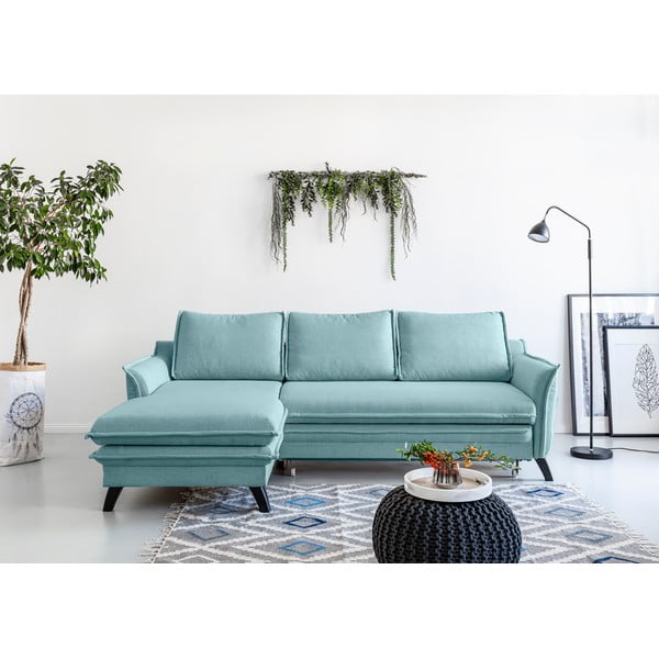 Svijetloplava kutna gatnitura na razvlačenje Miuform Charming Charlie, lijevi kut-image-1