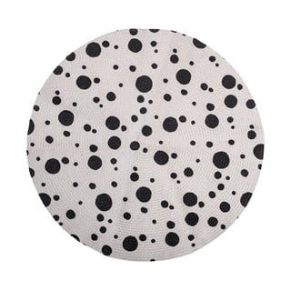 Dječji crno-bijeli tepih Bloomingville Dots, ⌀ 80 cm
