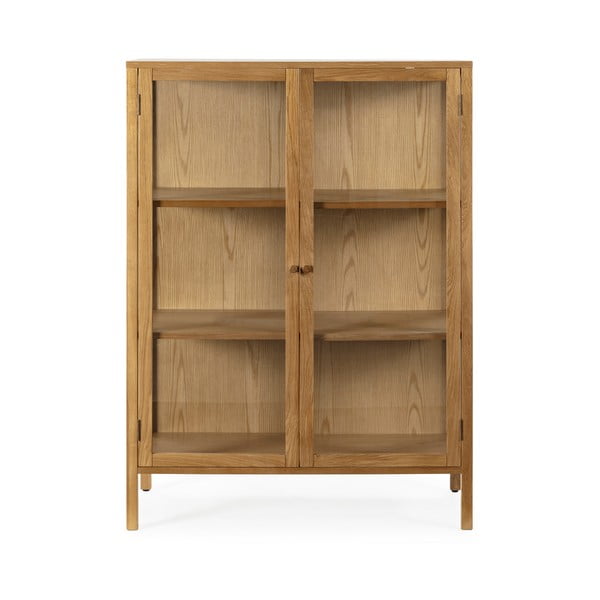 Vitrina u dekoru hrasta u prirodnoj boji 90x126x40 cm Ceci – MOME