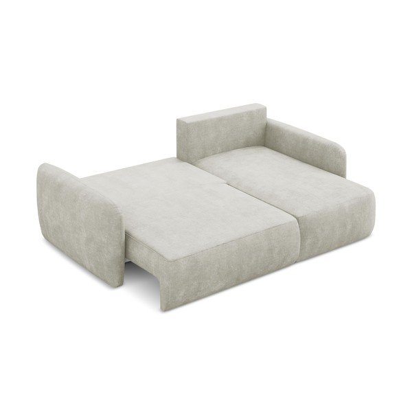 Krem sklopiva/s prostorom za pohranu kutna garnitura od šenila (s desnim kutom/s ležaljkom) Lilo – Makamii-image-4